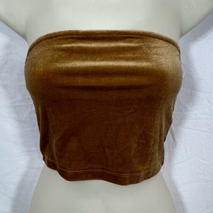 Forever 21 Mustard Yellow Velvet Bandeau/ Tube Top